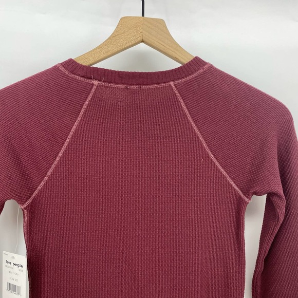 Free People In The Mix Cuff Tee Rio Vino X-Small Thermal - Picture 8 of 9